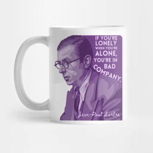 Jean-Paul Sartre Portrait and Quote Mug